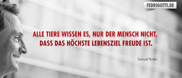 Alle Tiere wissen es, nur der Mensch nicht, dass das höchste Lebensziel Freude ist.